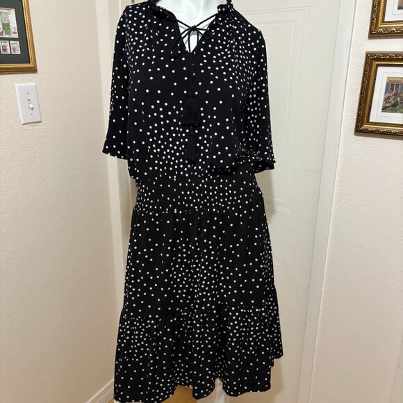 A Gabby Black/White Polka Dot Dress - Picture 2 of 3
